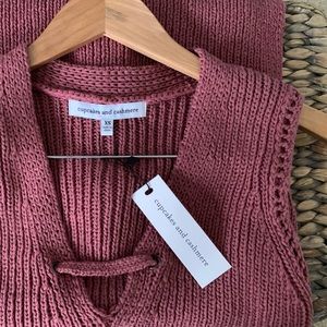 Cupcakes and Cashmere Deco Rose Knit Sweater